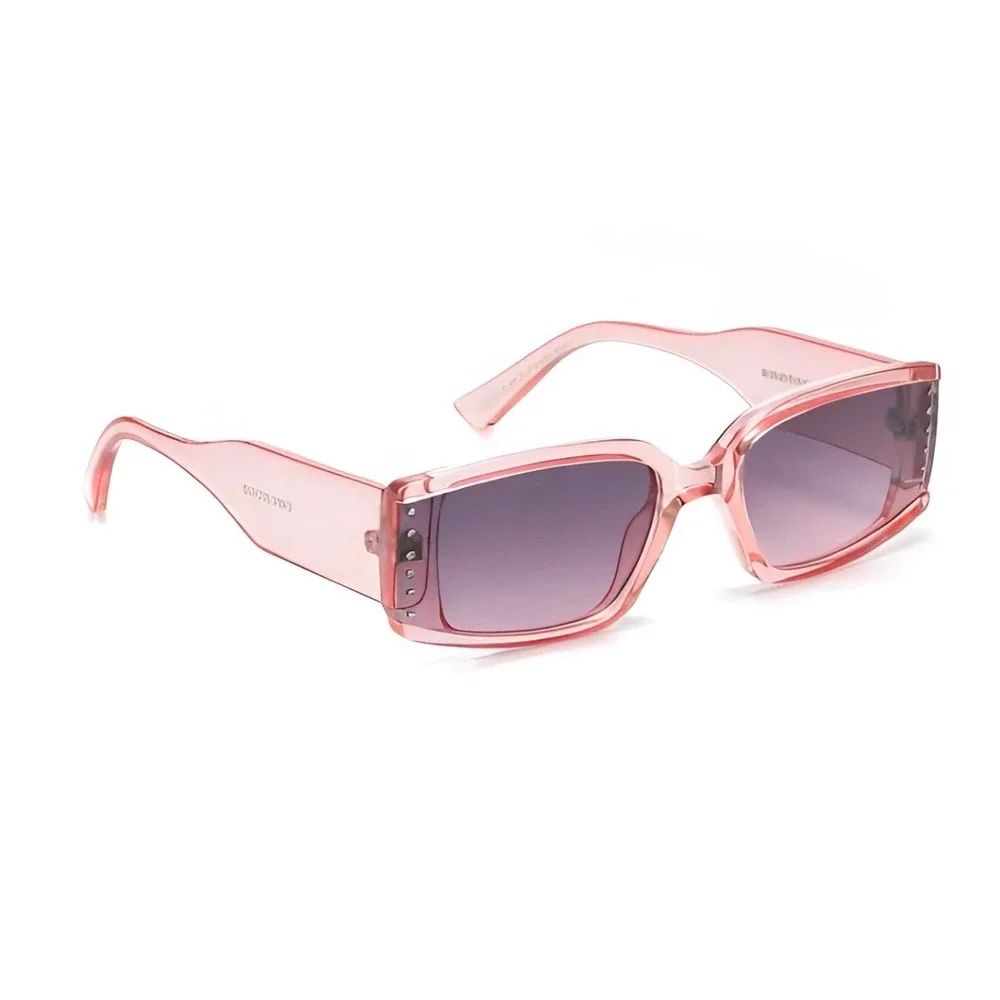 Pink Rectangular Sunglasses Women Streetwear Aesthetic Hip Hop Festival Eyewear